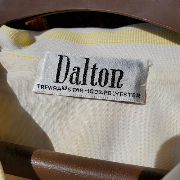 Vintage 1970's Dalton Yellow White Midi Dress - Picture 8 of 8